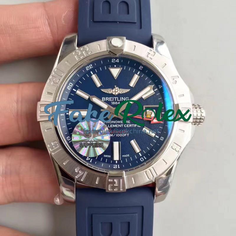 Replica Breitling Avenger II GMT A3239011/BC35/170A GF Stainless Steel Blue Dial Swiss 2836-2