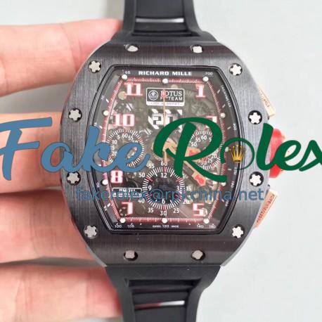 Replica Richard Mille RM011-FM Felipe Massa Flyback Dubai Chronograph KV PVD Black & Red Skeleton Dial Swiss 7750