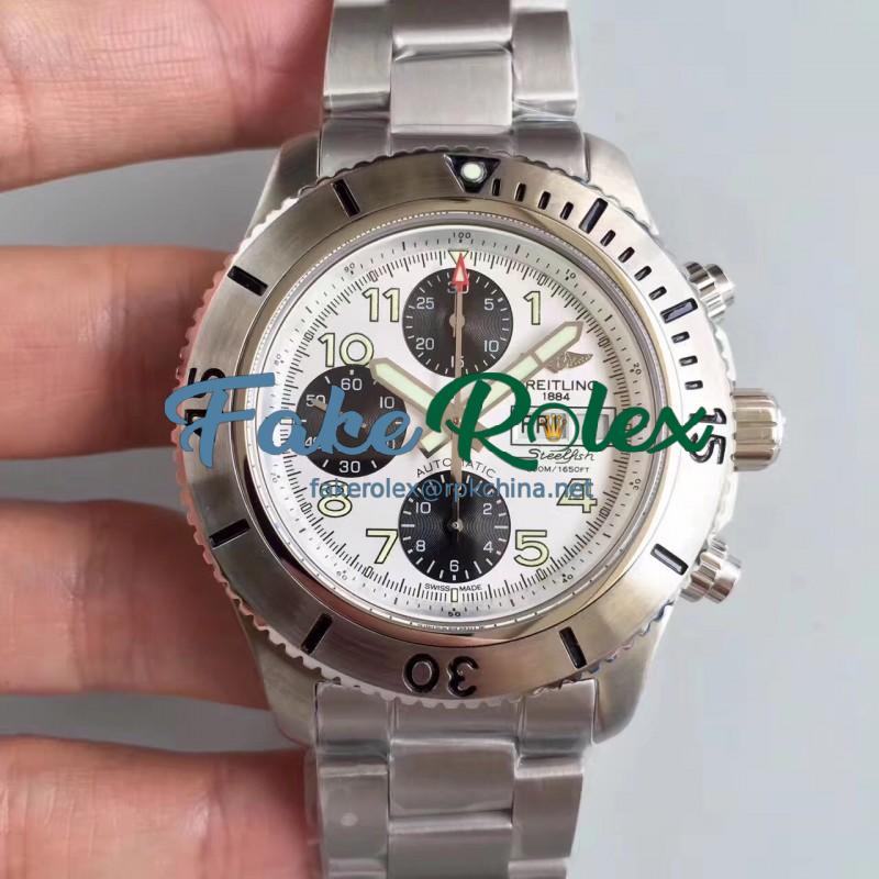 Replica Breitling Superocean Chronograph Steelfish A13341C3.G782.162A GF Stainless Steel White Dial Swiss 7750