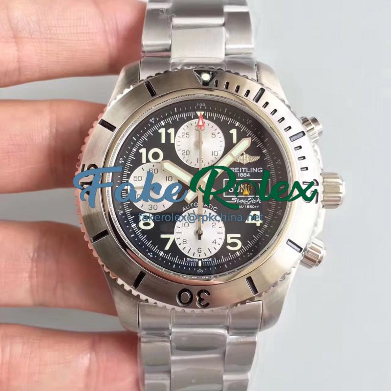 Replica Breitling Superocean Chronograph Steelfish A13341C3/BD19/162A GF Stainless Steel Black Dial Swiss 7750