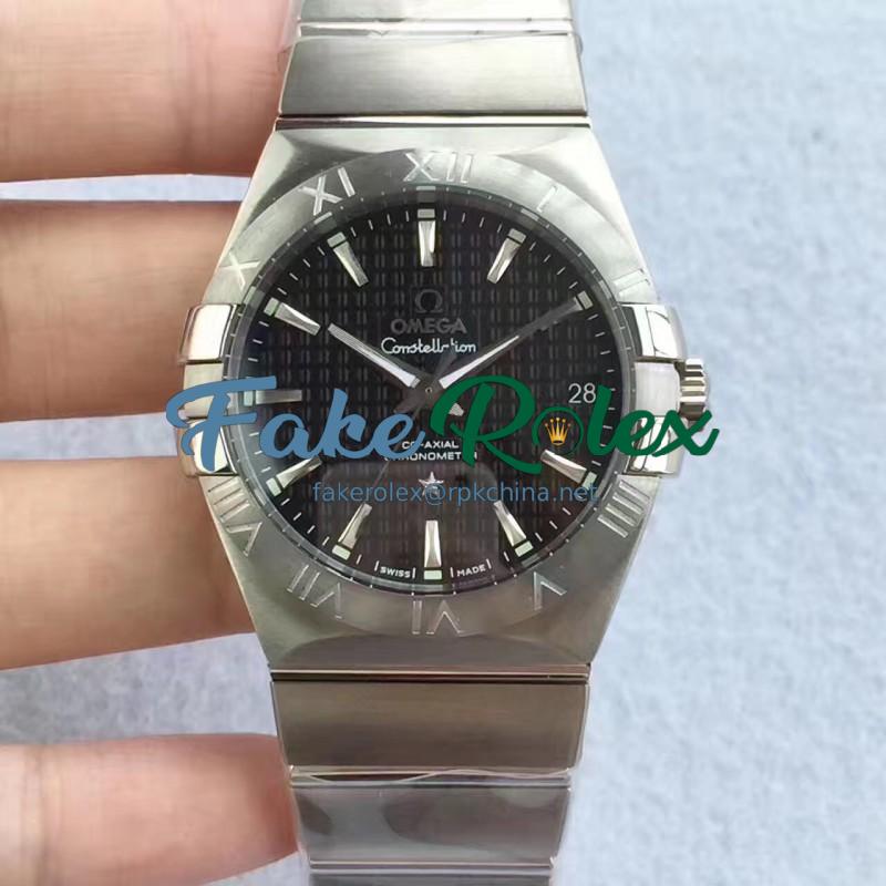 Replica Omega Constellation 123.10.38.21.01.001 38MM SSS Stainless Steel Black Dial Swiss 8500