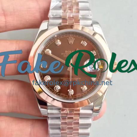 Replica Rolex Datejust II 116333 41MM N Stainless Steel & Rose Gold Chocolate Dial Swiss 3235