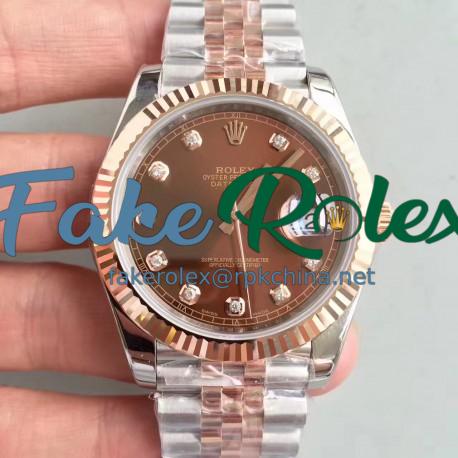 Replica Rolex Datejust II 116333 41MM N Stainless Steel & Rose Gold Chocolate Dial Swiss 3235