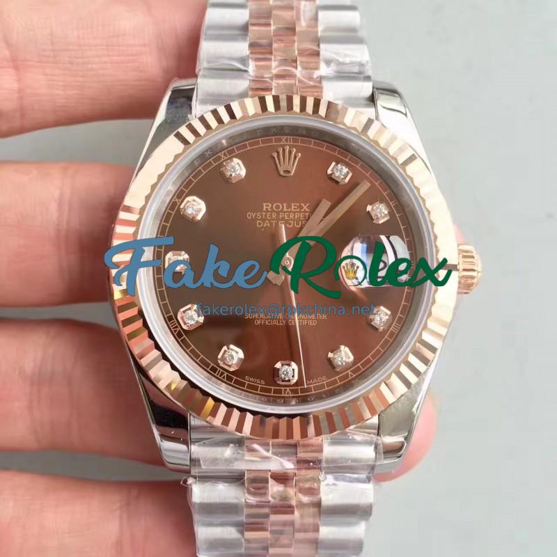 Replica Rolex Datejust II 116333 41MM N Stainless Steel & Rose Gold Chocolate Dial Swiss 3235