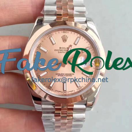 Replica Rolex Datejust II 116333 41MM N Stainless Steel & Rose Gold Rose Gold Dial Swiss 3235