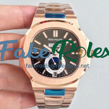 Replica Patek Philippe Nautilus 5726/1A N Rose Gold Black Dial Swiss 324 S QA LU 24H/303