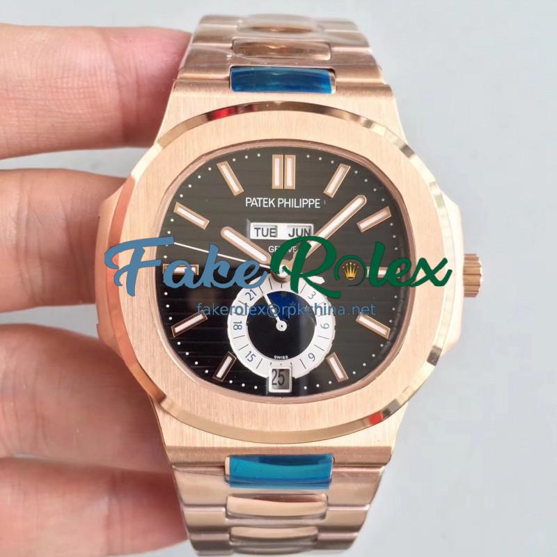 Replica Patek Philippe Nautilus 5726/1A N Rose Gold Black Dial Swiss 324 S QA LU 24H/303