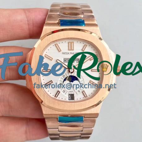 Replica Patek Philippe Nautilus 5726/1A N Rose Gold White Dial Swiss 324 S QA LU 24H/303