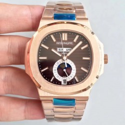 Replica Patek Philippe Nautilus 5726/1A N Rose Gold Brown Dial Swiss 324 S QA LU 24H/303