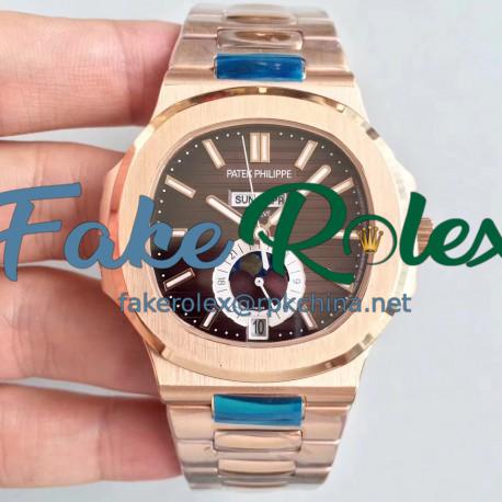 Replica Patek Philippe Nautilus 5726/1A N Rose Gold Brown Dial Swiss 324 S QA LU 24H/303