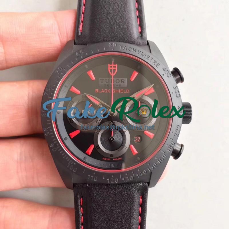 Replica Tudor Fastrider Black Shield 42000CR ZF PVD Black Dial Swiss 7753