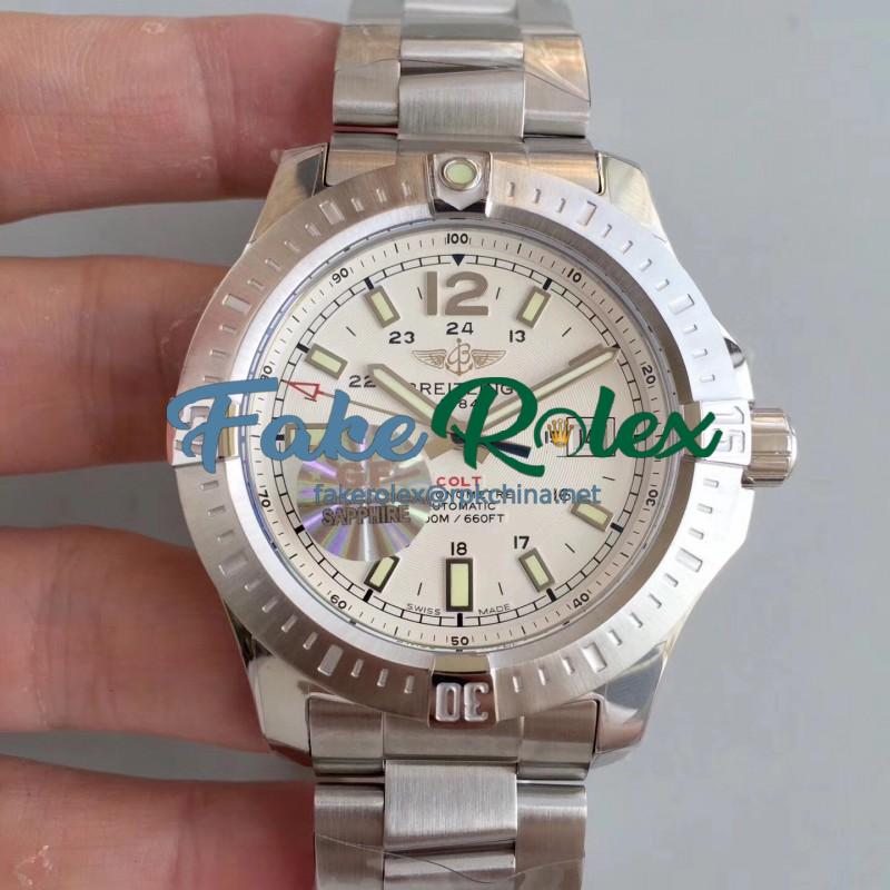 Replica Breitling Colt Automatic 44MM A1738811-G791 GF Stainless Steel White Dial Swiss 2824-2