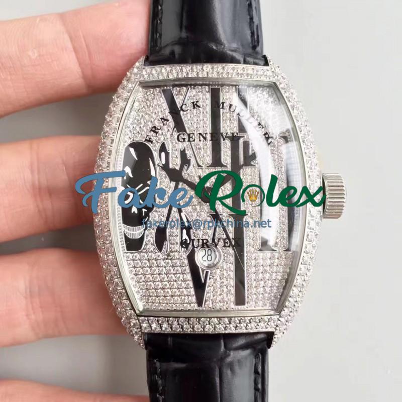 Replica Franck Muller Tenor Curvex Gothic Arrange 8880 SCDT GOTH DCD FM Stainless Steel & Diamonds Diamond Dial Swiss 2824-2