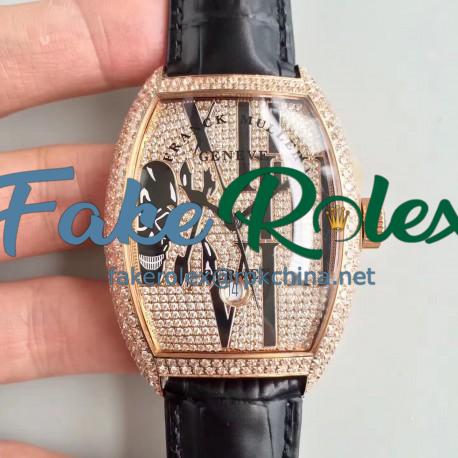 Replica Franck Muller Tenor Curvex Gothic Arrange 8880 SCDT GOTH DCD FM Rose Gold & Diamonds Diamond Dial Swiss 2824-2