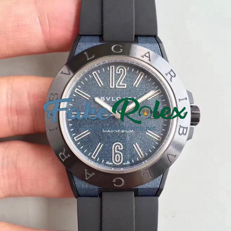 Replica Bvlgari Diagono Magnesium 102364 GF PVD Blue Dial M9015