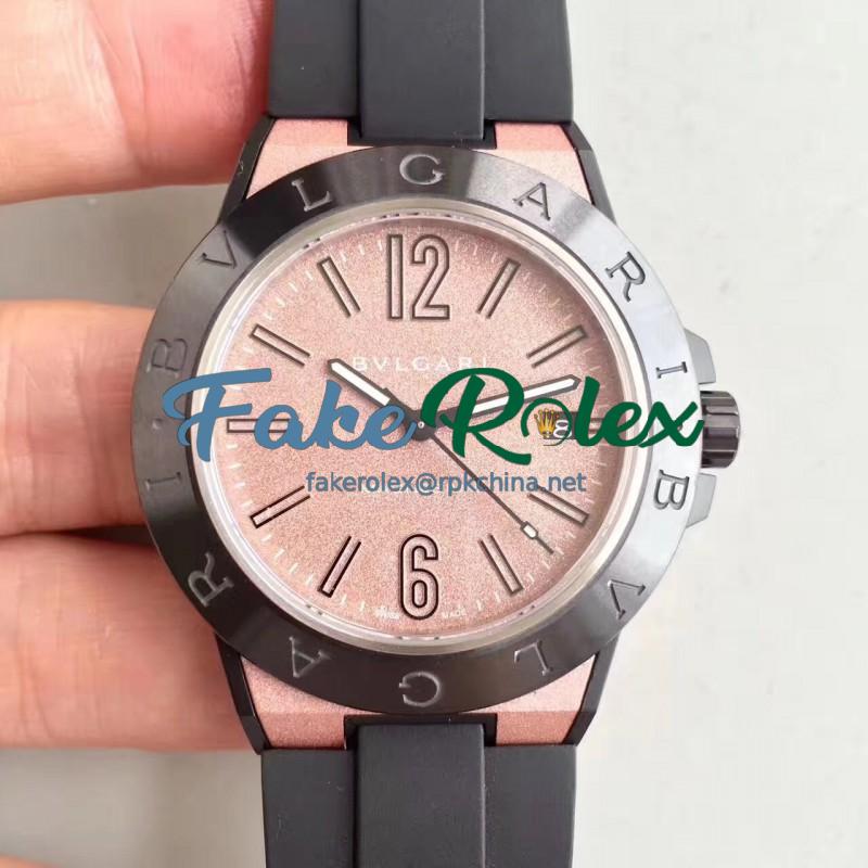 Replica Bvlgari Diagono Magnesium 102364 GF PVD Pink Dial M9015