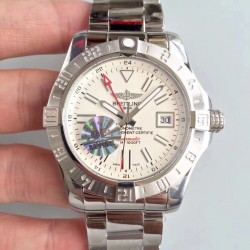 Replica Breitling Avenger II GMT A329G78PSS GF Stainless Steel White Dial Swiss 2836-2