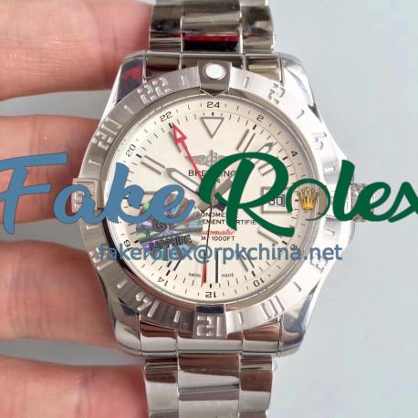 Replica Breitling Avenger II GMT A329G78PSS GF Stainless Steel White Dial Swiss 2836-2