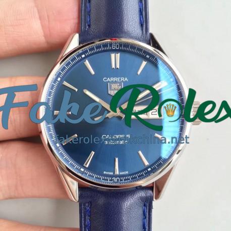 Replica Tag Heuer Carrera Calibre 5 Day-Date 41MM WAR201E.FC6292 HBB V6 Stainless Steel Blue Dial Swiss Calibre 5