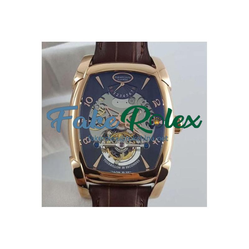 Replica Parmigiani Fleurier Kalpa XL Tourbillon 30 Second Chiaroscuro PF012512-01 BM Rose Gold Black Skeleton Dial Swiss PF501