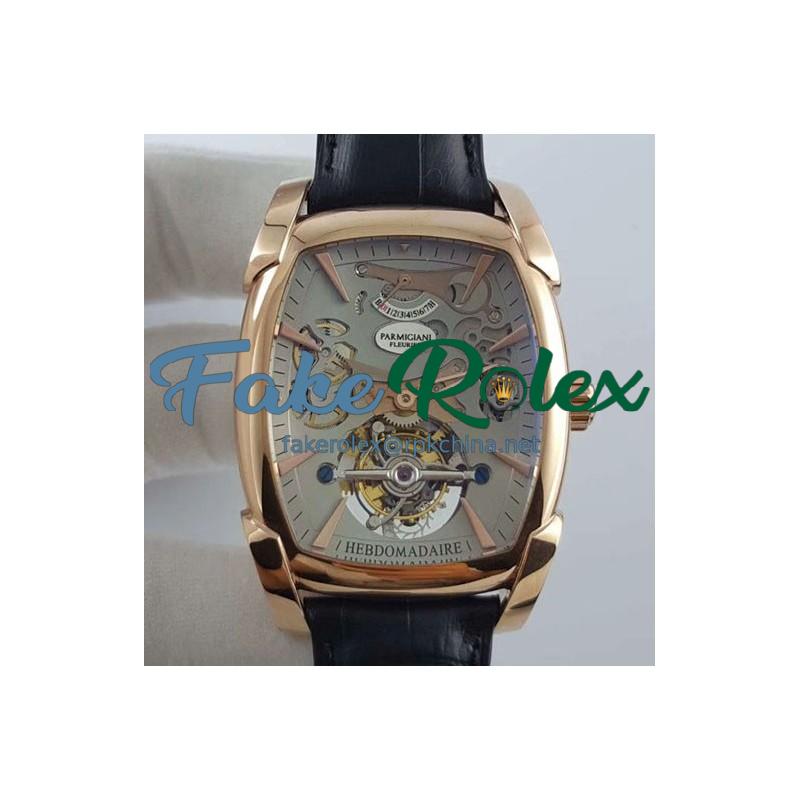 Replica Parmigiani Fleurier Kalpa XL Tourbillon 30 Second Chiaroscuro PF012512-01 BM Rose Gold Grey Skeleton Dial Swiss PF501