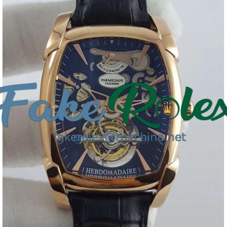 Replica Parmigiani Fleurier Kalpa XL Tourbillon 30 Second Chiaroscuro PF012512-01 BM Rose Gold Black Skeleton Dial Swiss PF501