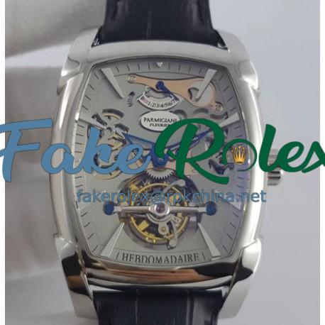 Replica Parmigiani Fleurier Kalpa XL Tourbillon Chiaroscuro PF012512-01 BM Stainless Steel Grey Skeleton Dial Swiss PF501