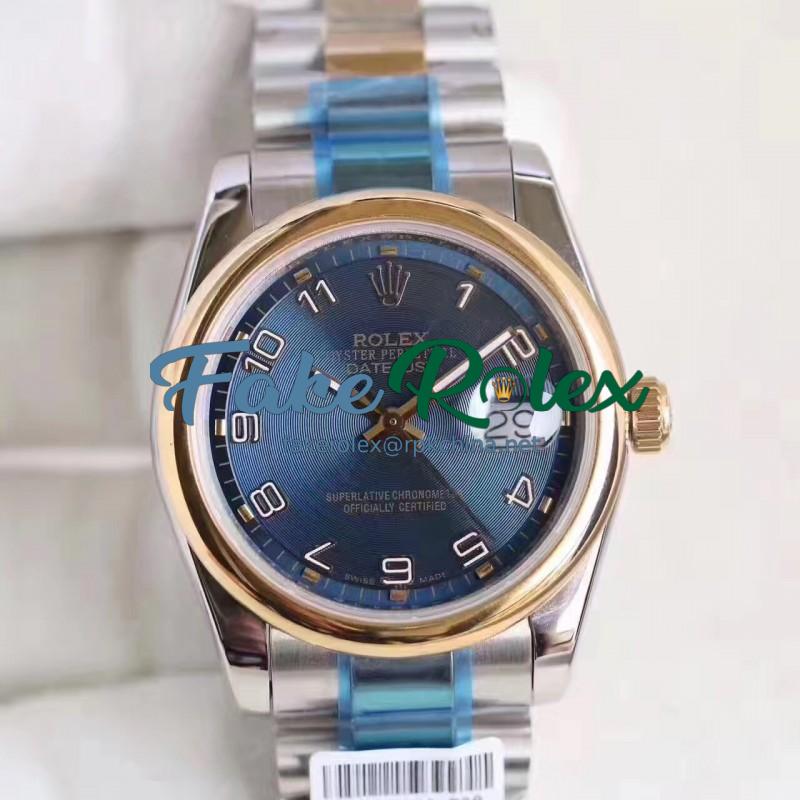 Replica Rolex Datejust 36 116203 36MM N Stainless Steel & Yellow Gold Blue Dial Swiss 2836-2