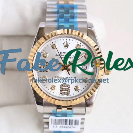 Replica Rolex Datejust 36 116233 36MM N Stainless Steel & Yellow Gold Rhodium & Diamonds Dial Swiss 2836-2