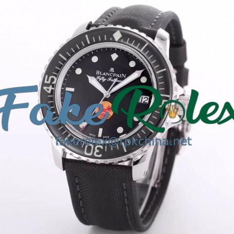 Replica Blancpain Fifty Fathoms Tribute Limited Edition 5015B-1130-52 ZF Stainless Steel Black Dial Swiss 2836-2