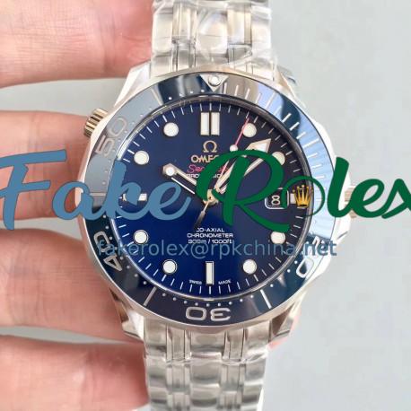 Replica Omega Seamaster Diver 300M 212.30.41.20.03.001 JH Stainless Steel Blue Dial Swiss 2824-2