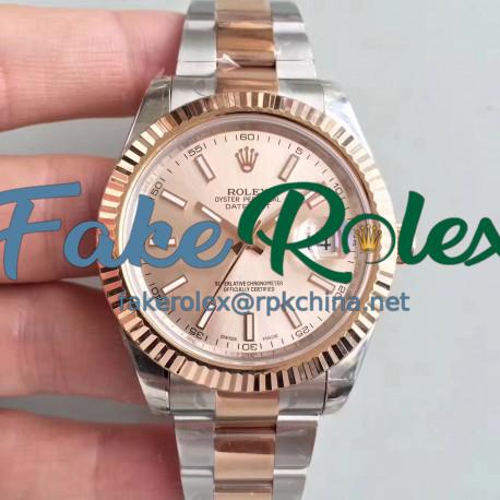 Replica Rolex Datejust II 116333 41MM EW Stainless Steel & Rose Gold Rose Gold Dial Swiss 3136