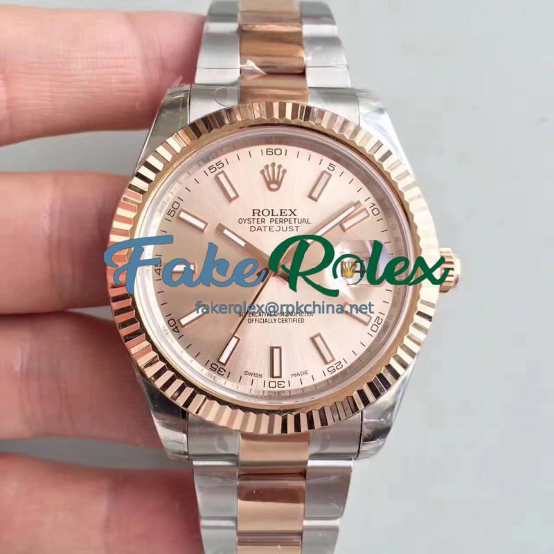 Replica Rolex Datejust II 116333 41MM EW Stainless Steel & Rose Gold Rose Gold Dial Swiss 3136