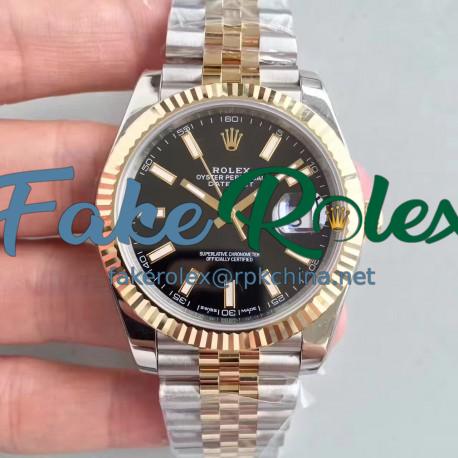 Replica Rolex Datejust II 116333 41MM EW Stainless Steel & Yellow Gold Black Dial Swiss 3136