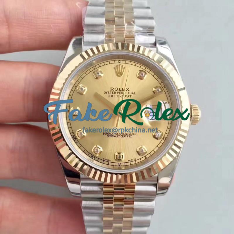 Replica Rolex Datejust II 116333 41MM EW Stainless Steel & Yellow Gold Champagne Dial Swiss 3136