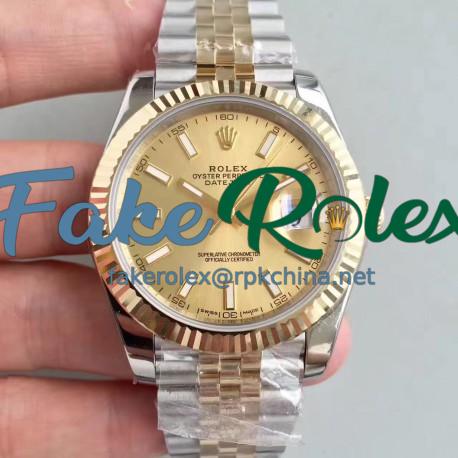 Replica Rolex Datejust II 116333 41MM EW Stainless Steel & Yellow Gold Champagne Dial Swiss 3136