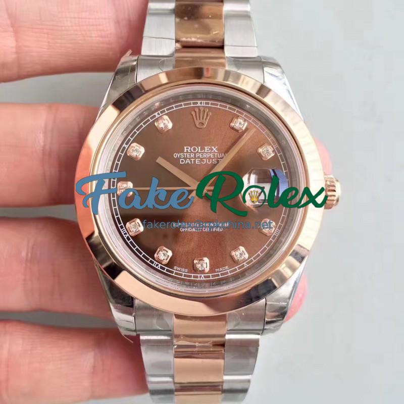 Replica Rolex Datejust II 116333 41MM EW Stainless Steel & Rose Gold Chocolate Dial Swiss 3136