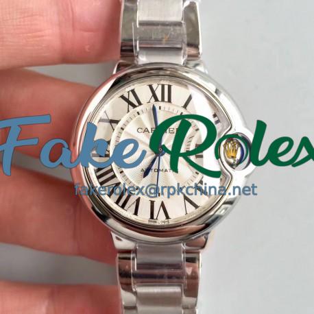 Replica Ballon Bleu De Cartier 33MM W6920071 TW Stainless Steel Silver Dial Seiko NH05A