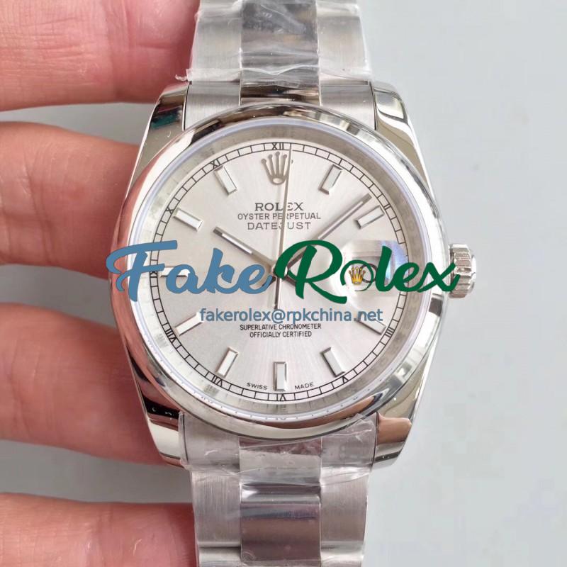 Replica Rolex Datejust 36MM 116234 MIT Stainless Steel 904L Rhodium Dial Swiss 3135