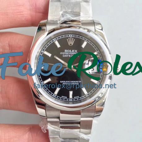 Replica Rolex Datejust 36MM 116234 MIT Stainless Steel 904L Black Dial Swiss 3135