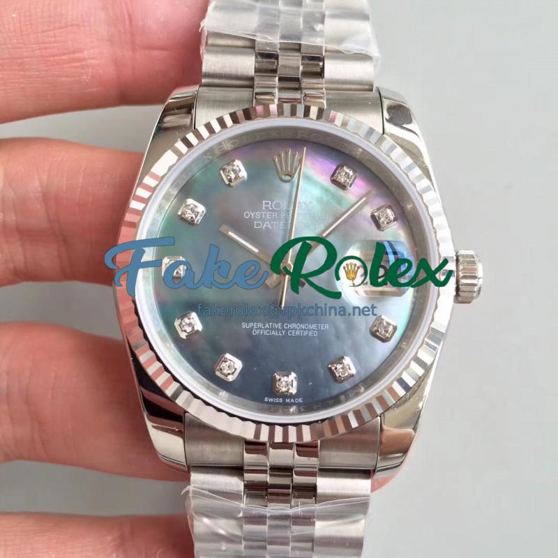 Replica Rolex Datejust 36MM 116234 MIT Stainless Steel 904L Ice Blue Dial Swiss 3135