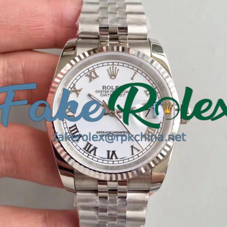 Replica Rolex Datejust 36MM 116234 MIT Stainless Steel 904L White Dial Swiss 3135