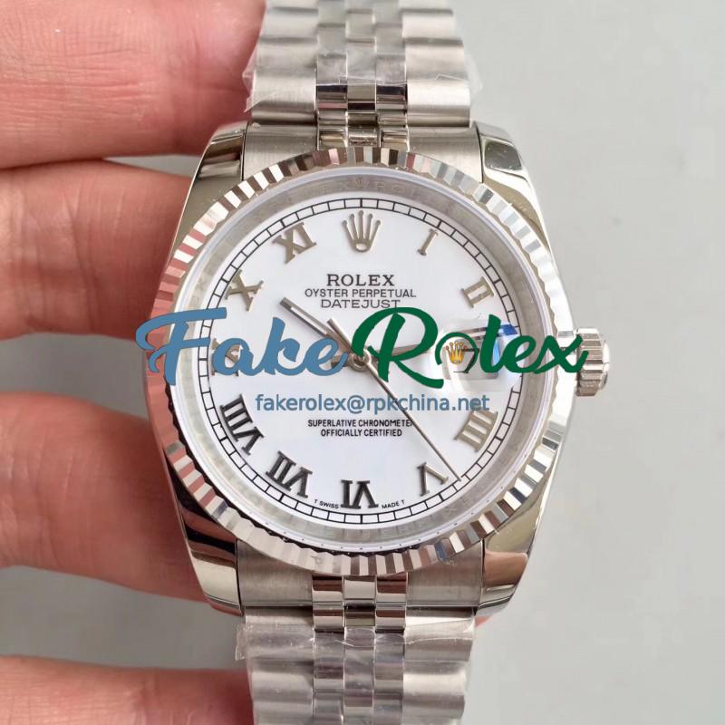 Replica Rolex Datejust 36MM 116234 MIT Stainless Steel 904L White Dial Swiss 3135