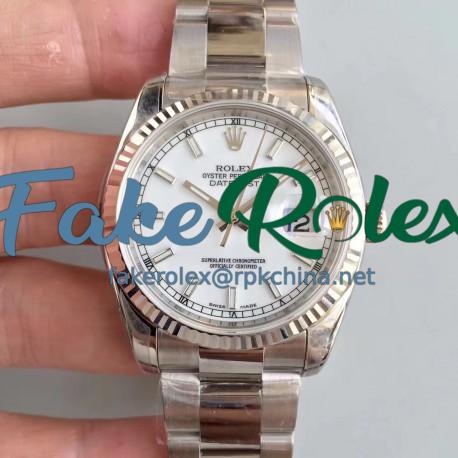 Replica Rolex Datejust 36MM 116234 AR Stainless Steel 904L White Dial Swiss 3135