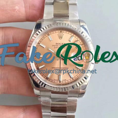 Replica Rolex Datejust 36MM 116234 AR Stainless Steel 904L Rose Gold Dial Swiss 3135