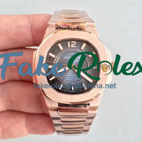 Replica Patek Philippe Nautilus Ladies 7011-1R JJ Rose Gold Blue Dial Swiss Quartz E23-250 S C