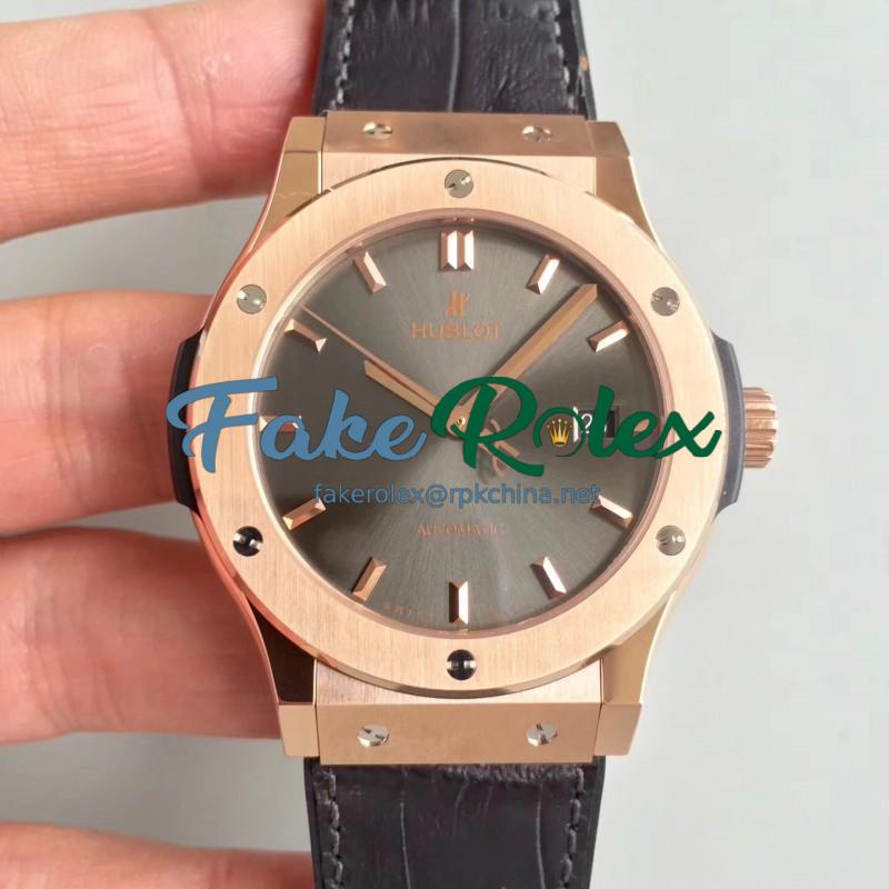 Replica Hublot Classic Fusion Grey King Gold 511.OX.7081.LR JJ Rose Gold Grey Dial Swiss HUB1112