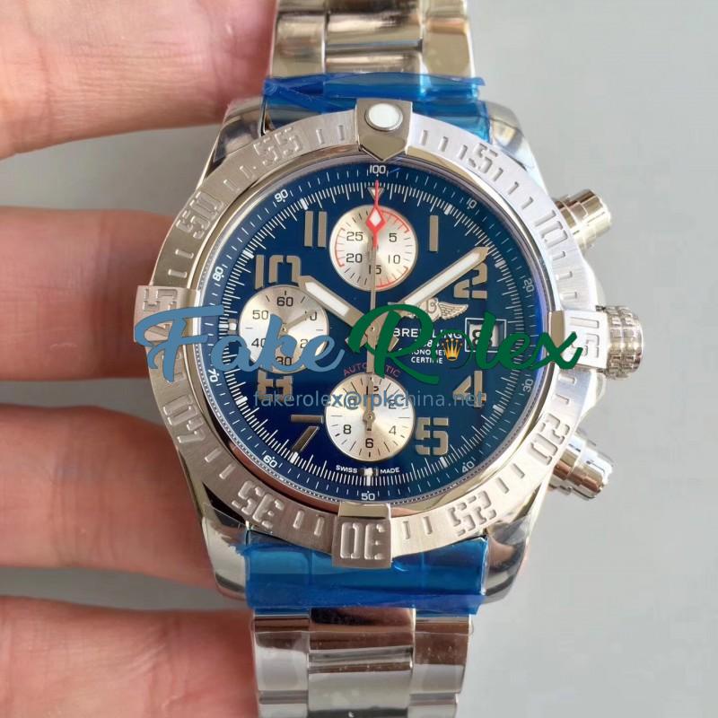 Replica Breitling Avenger II Automatic Chronograph A1338111/C870SS GF Stainless Steel Blue Dial Swiss 7750