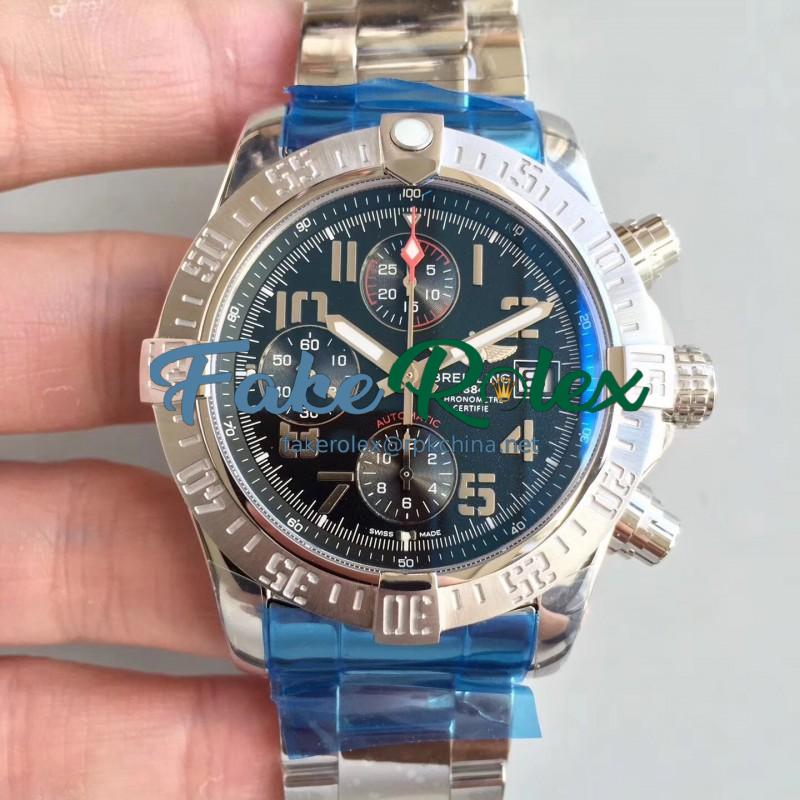 Replica Breitling Avenger II Automatic Chronograph GF Stainless Steel Black Dial Swiss 7750