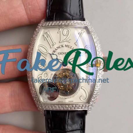 Replica Franck Muller Cintree Curvex Imperial Tourbillon 8880 T ABF Stainless Steel & Diamonds White Dial Swiss Tourbillon